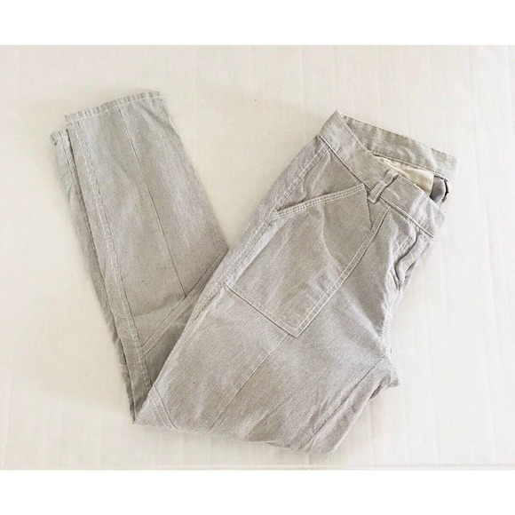 J crew | Womens Pinstripe Pants Size 2 Blue Skinny Ankle City Fit Stretch - Picture 7 of 10